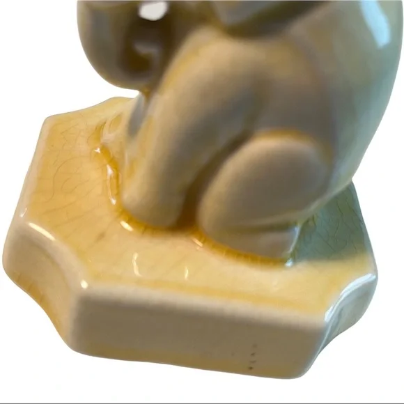 Vtg American Chinaware Corporation Ceramic Yellow Elephant Ohio USA Pottery 3.5” - Picture 5 of 9